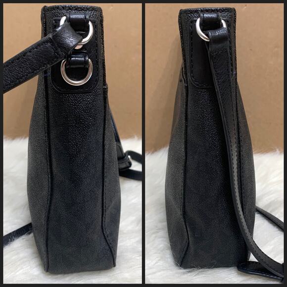 MICHAEL KORS Black Coated Canvas & Leather North South XBody Messenger Bag - Picture 3 of 16